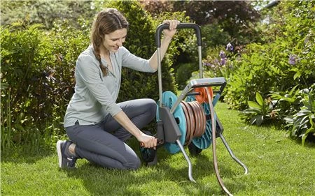 Karrocë për zorrë kopshti Gardena AquaRoll M Easy 18517-20, zorrë 20 m 13 mm, turkez