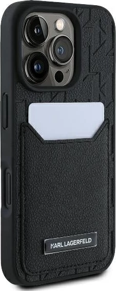 Mbështjellës Karl Lagerfeld Cardslots Monogram për iPhone 16 Pro Max, i zi