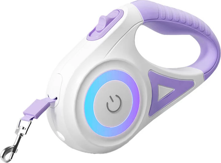 Litar automatik për kafshë Rojeco RQYS-04, 5m, LED, vjollcë