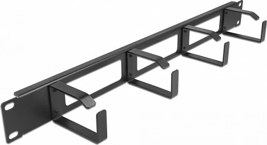 Panel menaxhimi kabllove DeLOCK 19" 1U, 3 hapje, 4 grepa, i zi