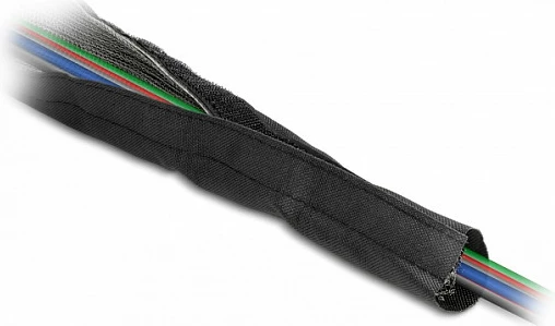 Mëngë e thurur EMI DeLOCK, 1 m x 16 mm, me velcro, rezistente ndaj nxehtësisë, e zezë