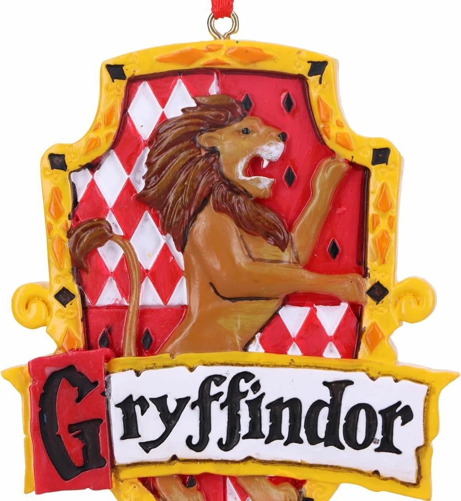 Ornament varës NEMESIS NOW Harry Potter Gryffindor Crest, resinë e pikturuar me dorë, kuqe/artë