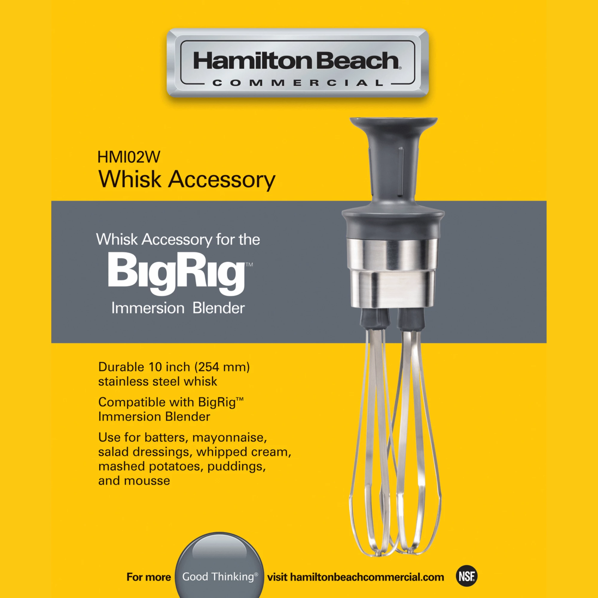 Aksesori rrahëse, Hamilton Beach Commercial BigRig, 490x110 mm, çelik inox