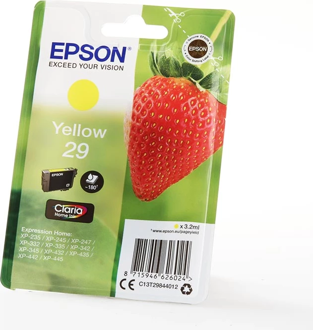 Fishek boje, Epson 29 C13T29844012, 3.2 ml, rendiment 180 faqe, verdhë