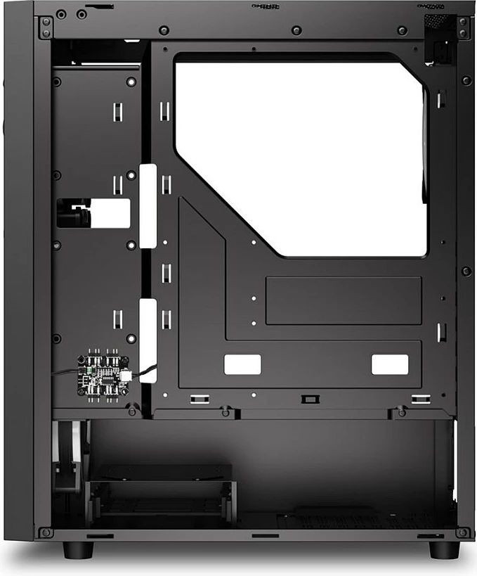 Kasë Sharkoon RGB Wave, ATX/micro ATX/Mini-ITX, 3x120mm RGB fan, xham i temperuar, e zezë