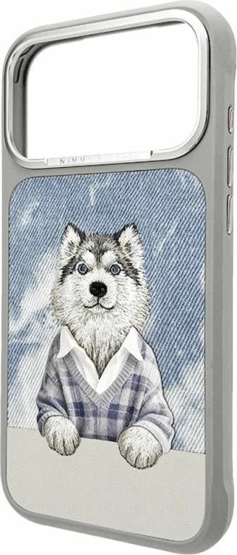 Kapak telefoni Nimmy Gentle Pets Series Dog MagSafe për iPhone 17 Pro Max, gri