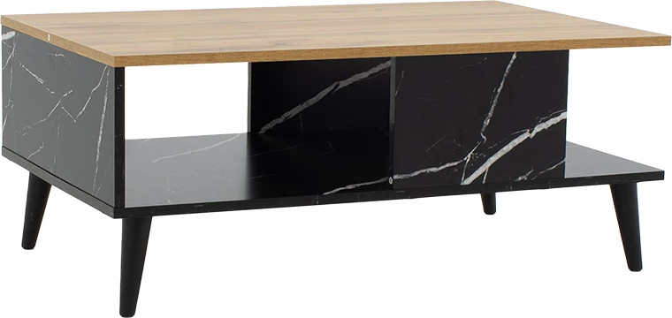 Tavolinë kafeje Moses ngjyrë sonoma-mermer i zi 90x54x37.5cm