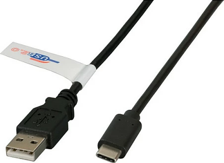 Kabllo USB EFB Elektronik K5258SW, 0.5m, USB-A në USB-C, USB 2.0, e zezë