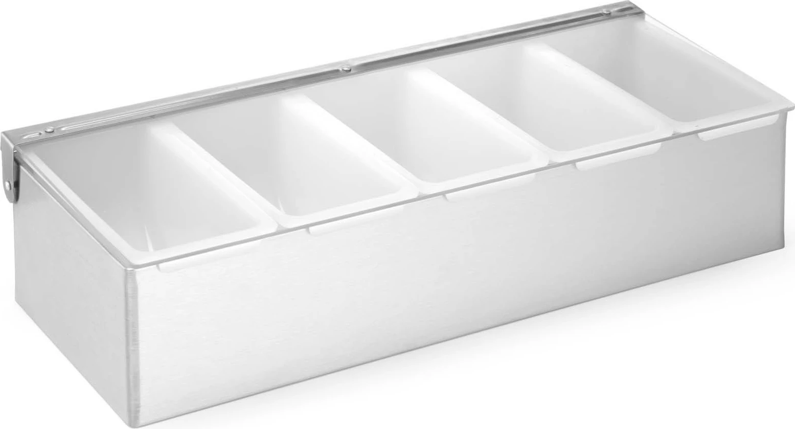 Mbajtës kondimente për bar, Bar Up, 5 kontejnerë, 375x140x90 mm, inox