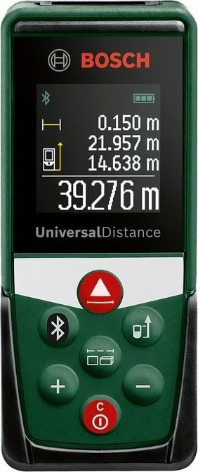 Matës distance me laser Bosch UniversalDistance 50C, 0.05–50 m, Bluetooth, jeshil/zi, me çantë + 2x AAA