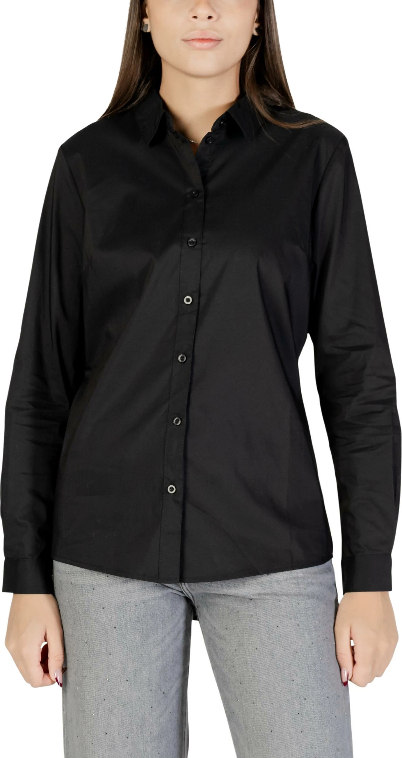 Këmishë për femra Jacqueline de Yong JDYMIO L/S WVN NOOS, e zezë