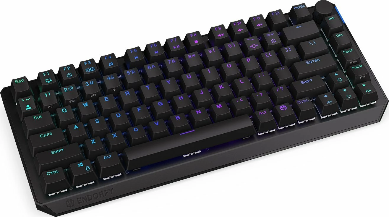 Tastierë mekanike gaming Endorfy Thock 75% Wireless Red (EY5A073), Kailh Box Red, RGB, Bluetooth/2.4GHz/USB, US layout, e zezë