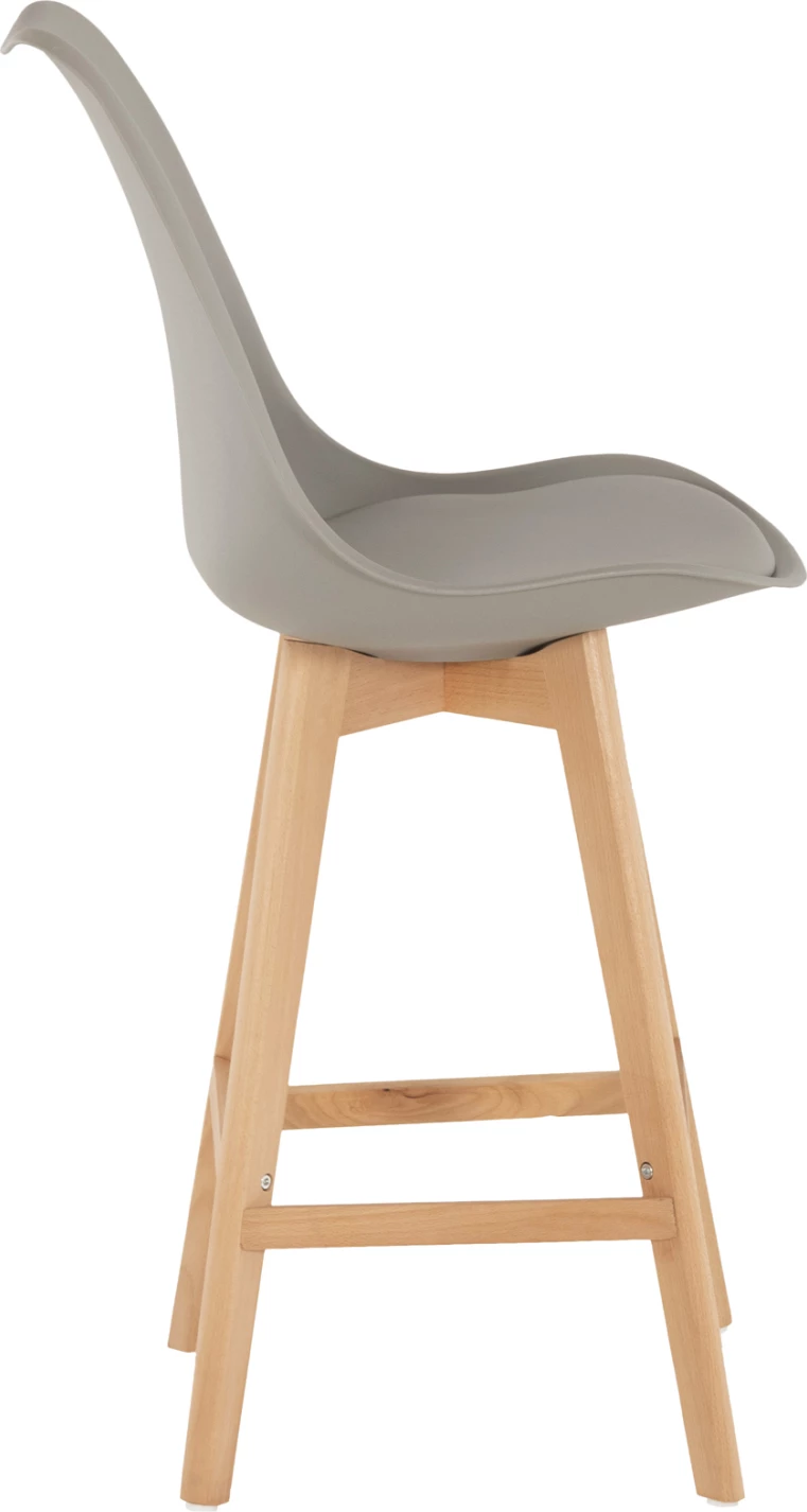 Karrige për bar VEGAS FH8000.30, polipropilen gri - dru ahu ngjyrë natyrale, 47x58x107H cm., set prej 4 copë