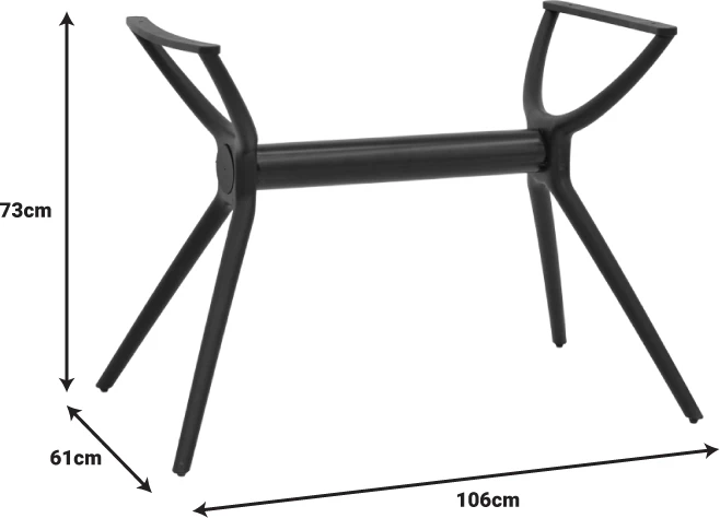 Bazë tavoline Herno, ngjyrë e zezë, 106x61x73cm