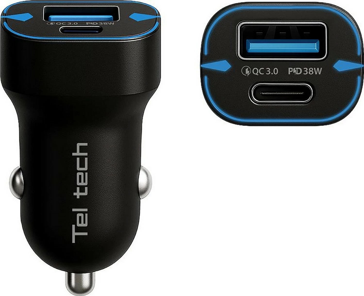 Karikues veture Teltech TCC-02, 38W, USB/Type-C, i zi