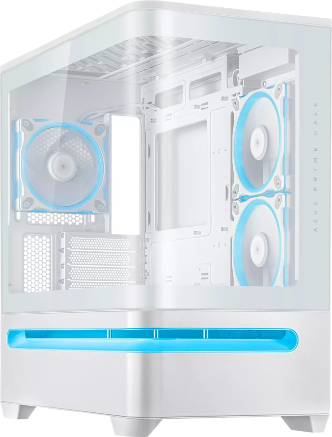Kasë ASUS Prime AP202 ARGB TG MicroATX, 3x120mm ARGB fanë, panel xhami i lakuar, e bardhë