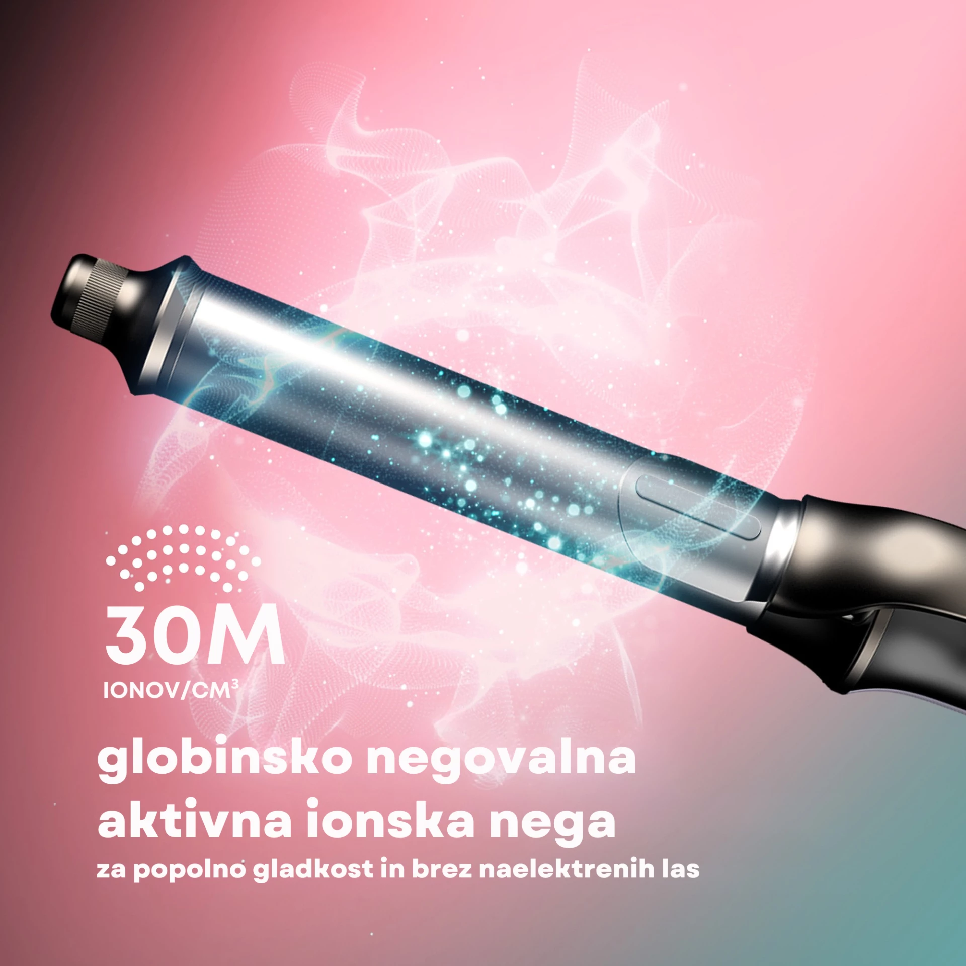 Hekur për kaçurrela Revamp Auto Revolve Soft Curler CL-3000 32mm, cilindër 15cm, jonizim, rrotullim automatik, me dorezë termike, e zezë/argjend