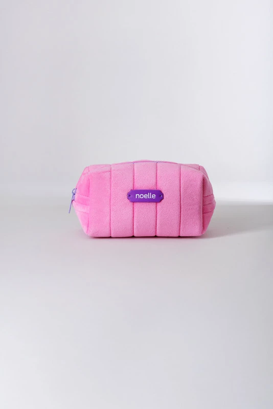 Noelle Cosmetic Bag Plush Pouch Pink