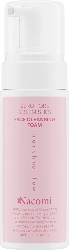 Shkumë pastruese për fytyrë Nacomi Zero Pores & Blemishes Marshmallow për femra, 150ml