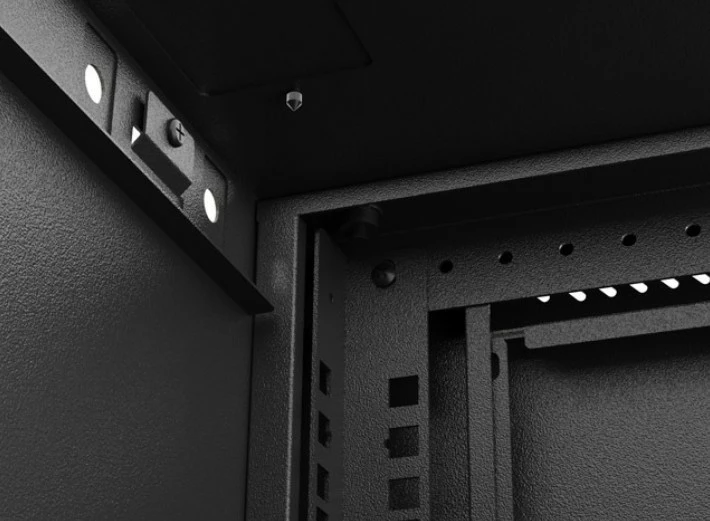 Kasë rrjeti Lanberg WF03-5304-10B, 19", 4U, derë xhami, e zezë, për montim në mur