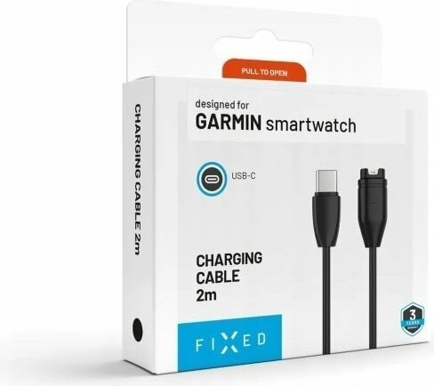 Kabllo USB-C FIXED për Garmin Forerunner/Fenix/Venu/Vivoactive/Instinct 2 m e zezë