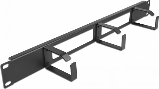 Panel menaxhimi kabllosh DeLOCK 19", 1U, 2 hapje, 3 grepa, i zi