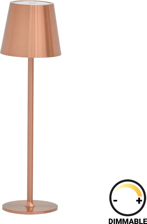 Llambë tavoline LED me prekje, ngjyrë bronzi, D11.5x37cm