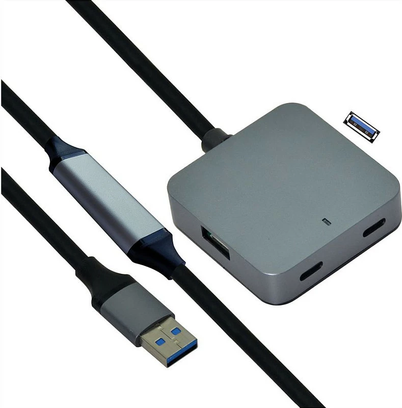 USB hub VALUE 12.99.1125, 4 porta USB 3.2 Gen 1 (2x Type-A, 2x Type-C), kabllo 10 m, i zi