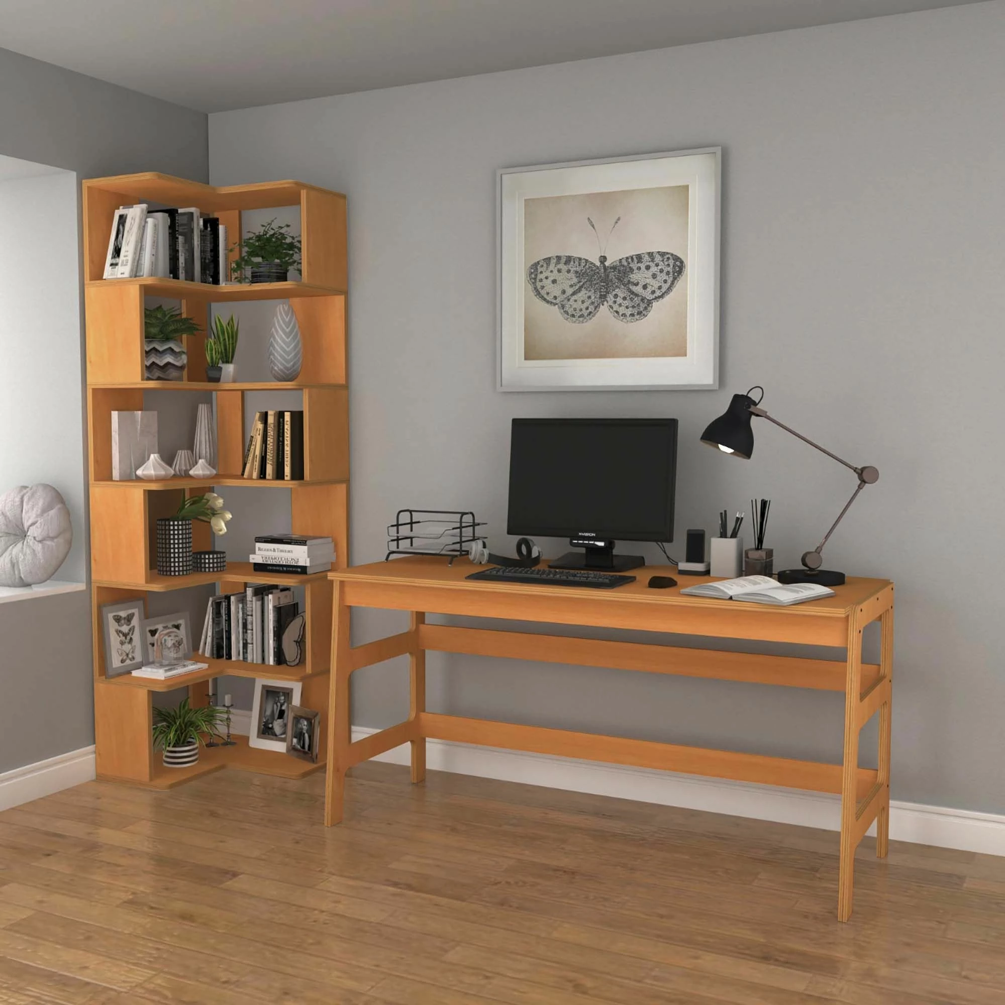 Raft librash Skye Decor, ngjyrë teak, CPT4806-192