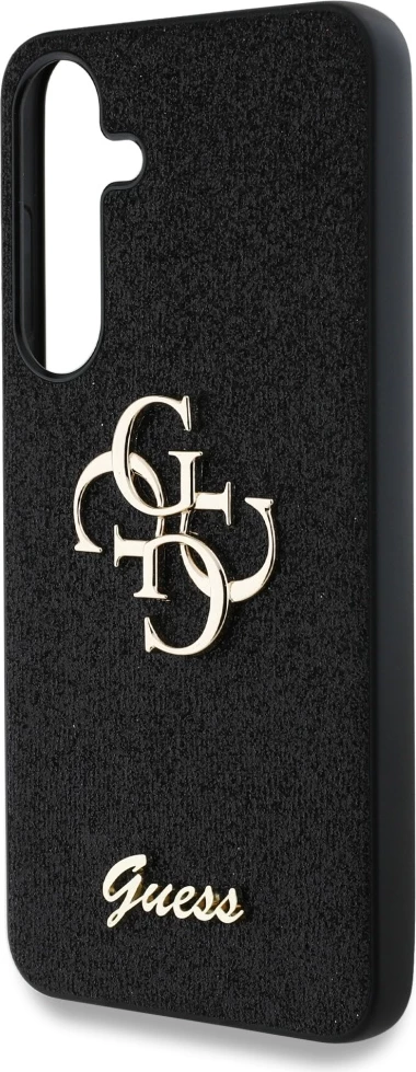 Mbështjellës Guess Fixed Glitter Big 4G Metal Logo për Samsung Galaxy S25 Plus, i zi