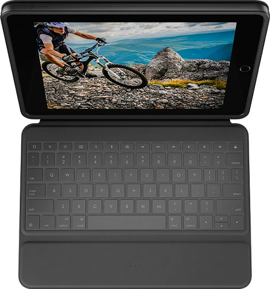 Mbështjellës me tastierë Logitech Rugged Folio, Graphite