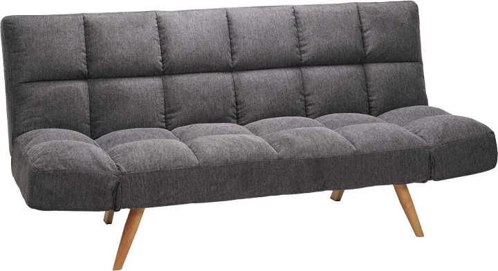 Divan-krevat 3 vendësh Freddo, material stof, ngjyrë antracit, 181x81x86cm