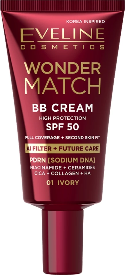 BB krem për fytyrë për femra Eveline Cosmetics Wonder Match 01 Ivory, 30ml