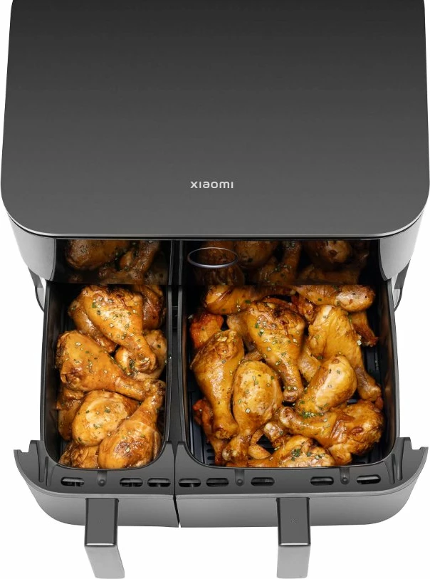 Fritezë pa vaj Xiaomi Dual Zone Air Fryer 10L 2700W dy-dhomëshe, e zezë