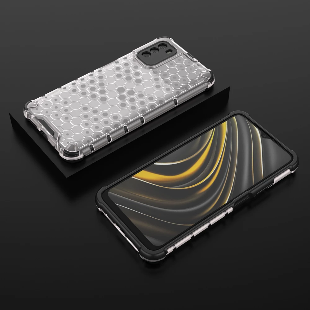 Mbështjellës Hurtel Honeycomb për Xiaomi Poco M3, Transparent