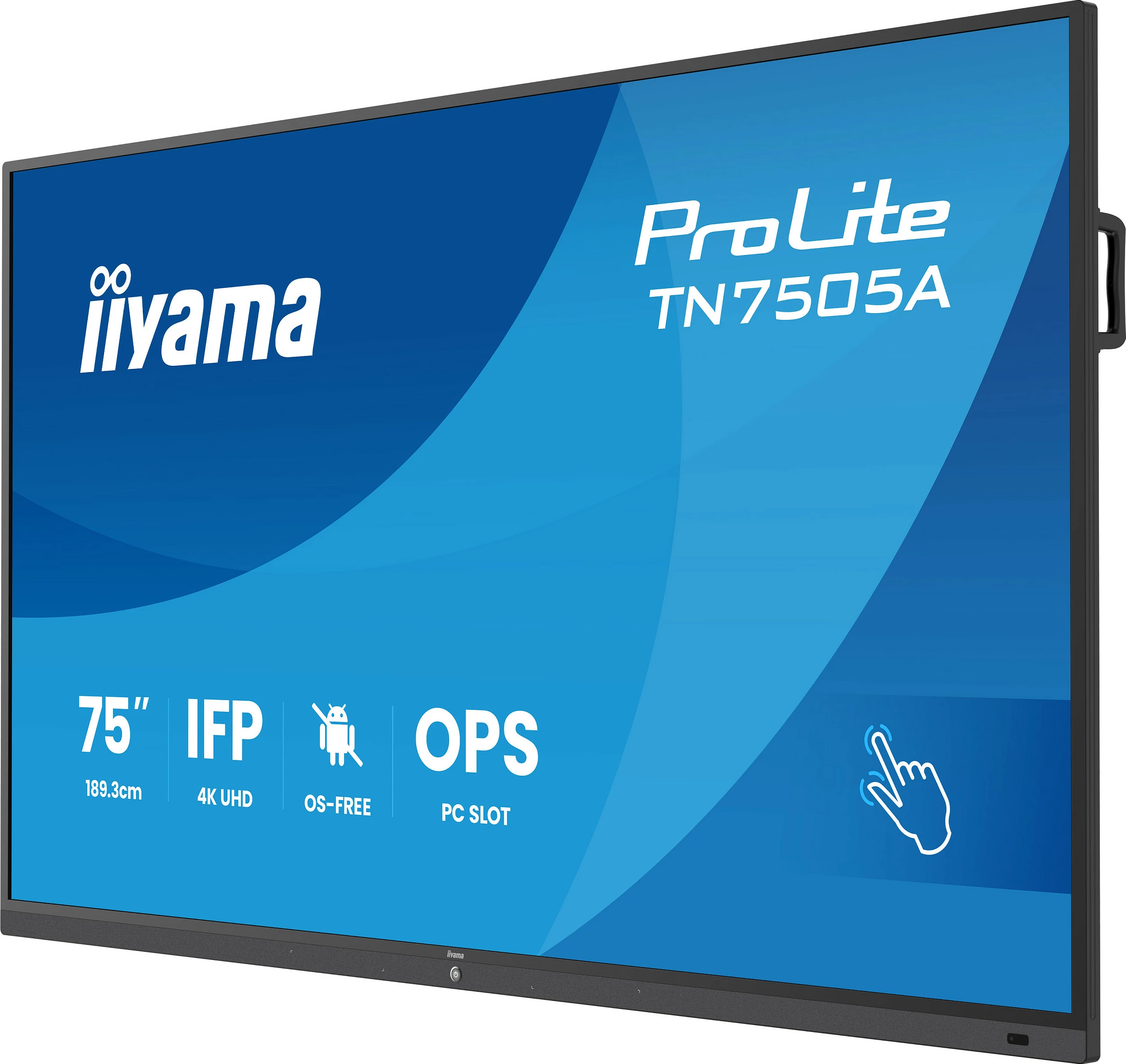 Ekran profesional iiyama ProLite TN7505A-B1AG, 75", 4K UHD, anti-glare, OPS slot, i zi