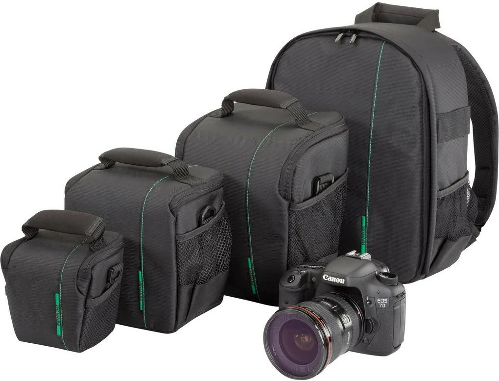 Çantë kamerash RIVACASE Green Mantis 3 ndarje, e zezë/gjelbër