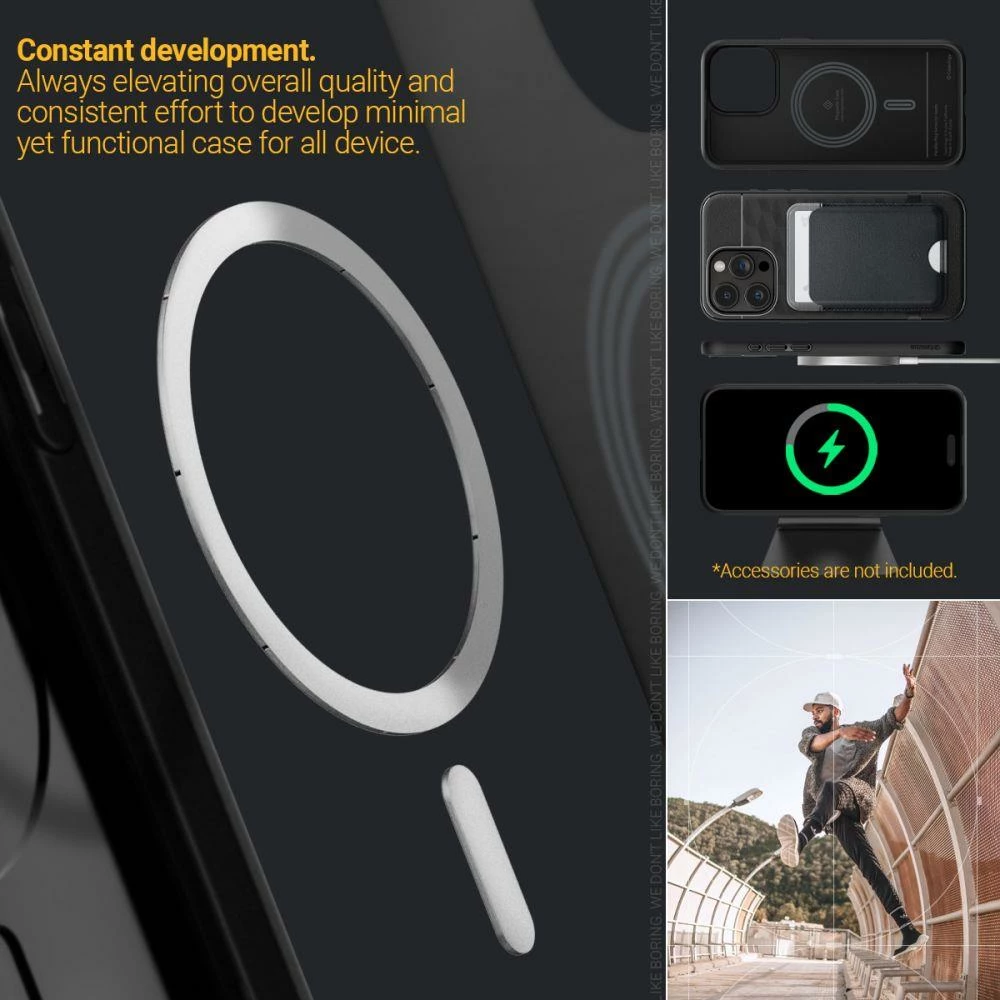 Mbështjellës Spigen Caseology Parallax Mag për iPhone 15 Pro, MagSafe, Matte Black