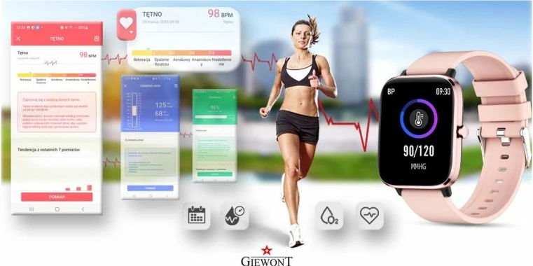Smartwatch për femra Giewont, rozë