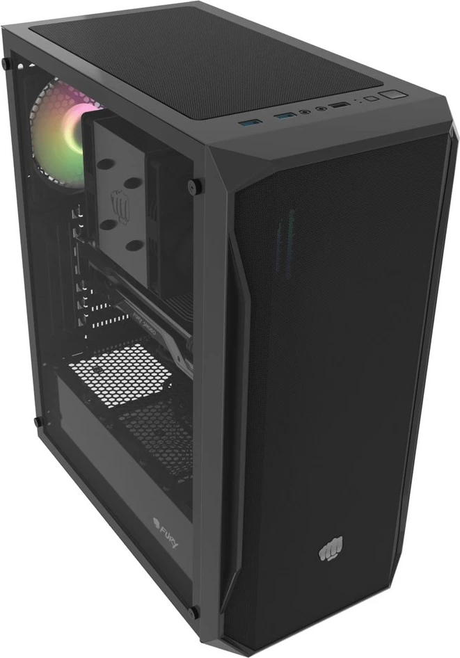 Kasë FURY Shobo SH4 RGB Midi Tower, E zezë