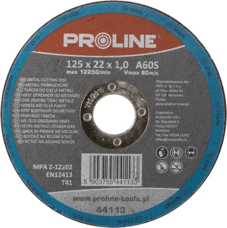 Disk prerës për metal PROLINE 44113 125x1.0x22 mm