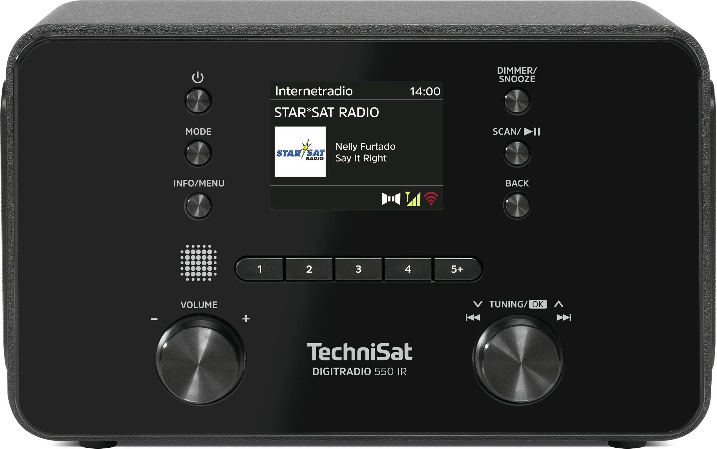 Radio digjitale TechniSat DigitRadio 550 IR, internet radio, DAB+, FM, e zezë