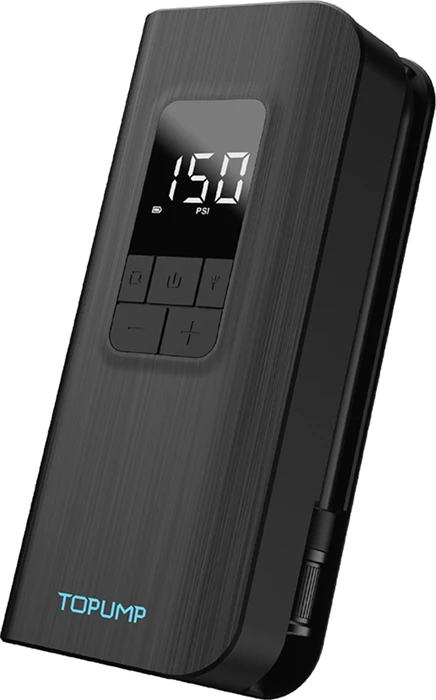 Pompë elektrike portative Cycplus A12 150 PSI, bateri 2×2000 mAh, USB-C, ekran LED, auto-ndalje, 5 mode, e zezë, set 5 copë