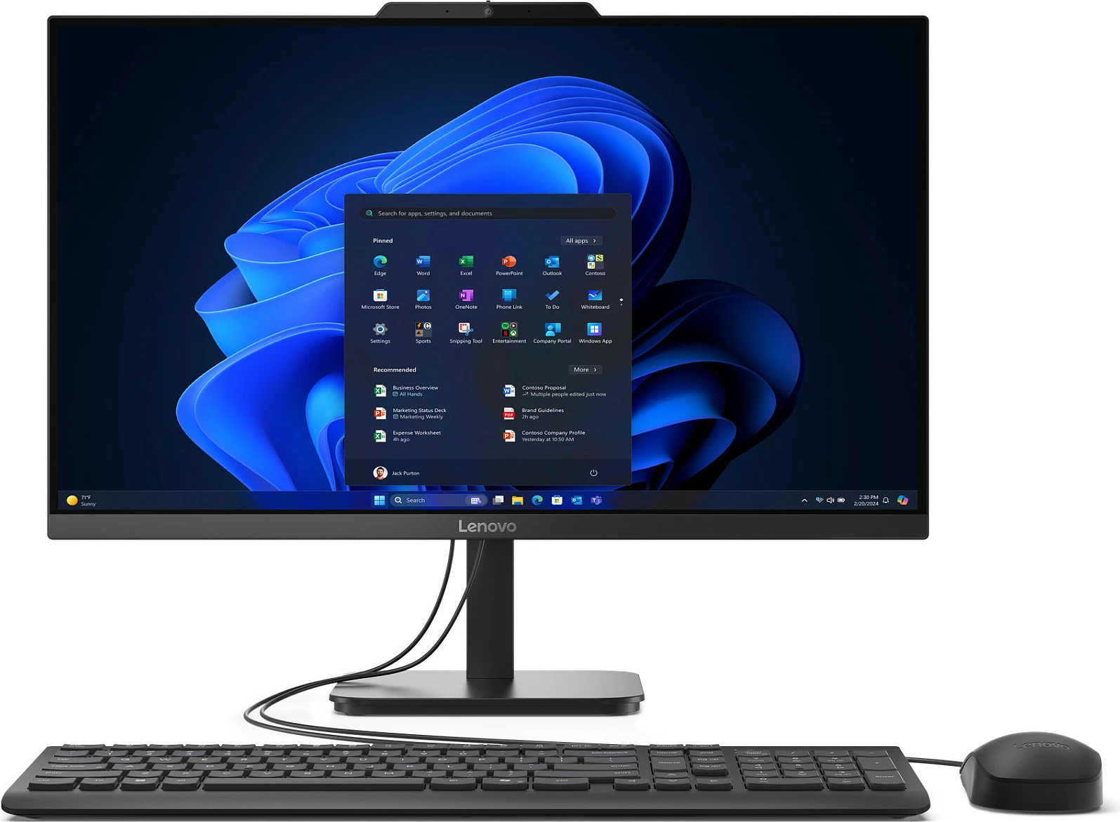 Kompjuter All-in-One Lenovo V100, 23.8" Full HD, Intel N, 16GB RAM, 512GB, Windows 11 Pro, Eclipse Black