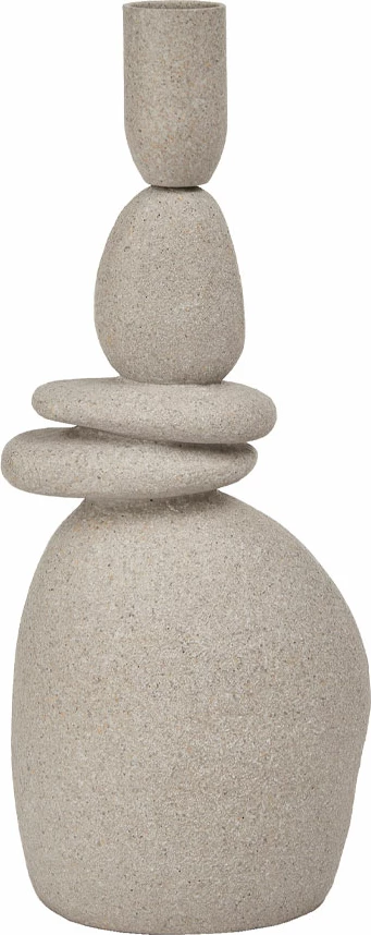 Mbajtës qiriri VOTSALO, polirezine, bezhë, 9x8x24cm