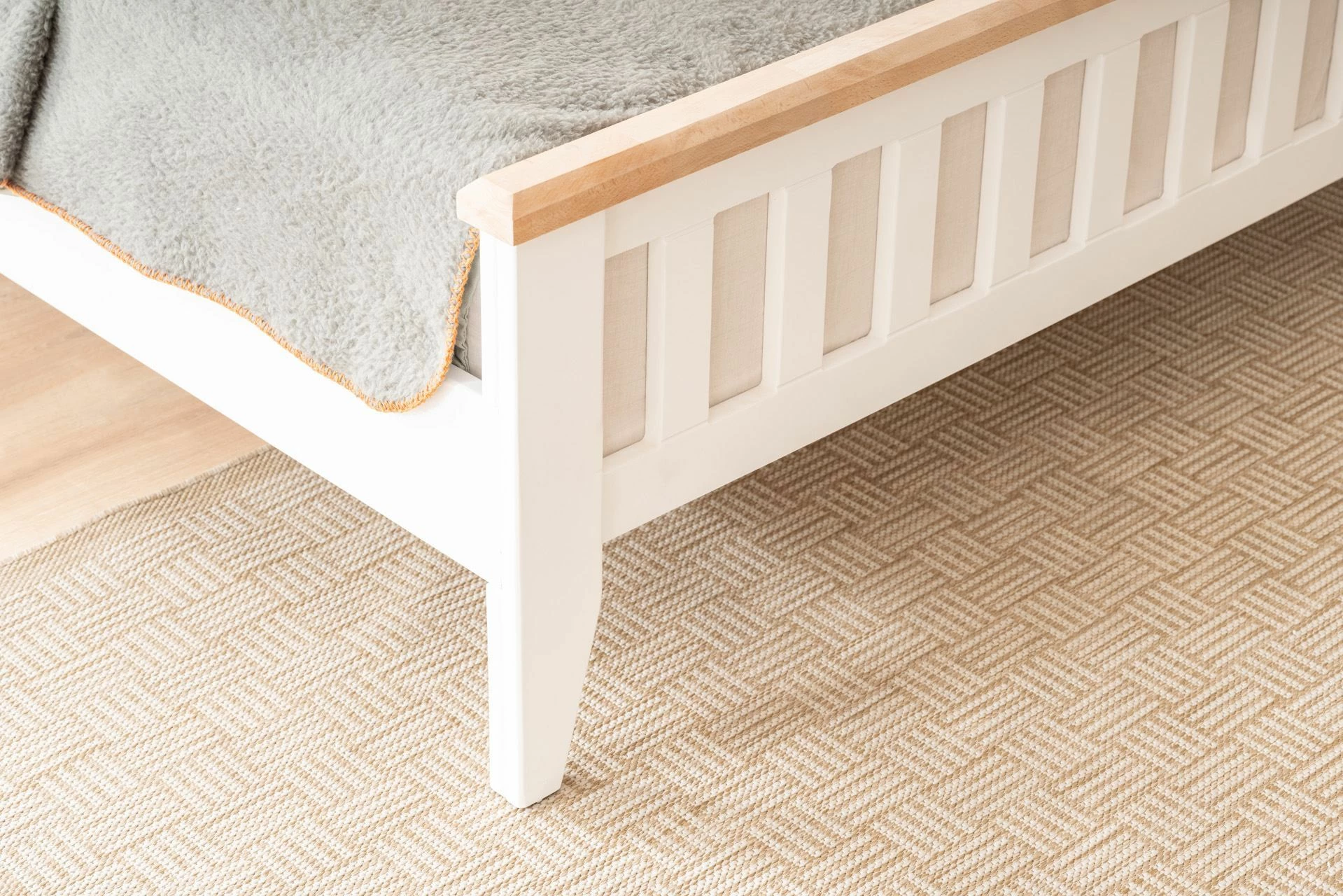 Krevat dopio Skye Decor, stil modern country, 160x200, ngjyrë e bardhë dhe lis