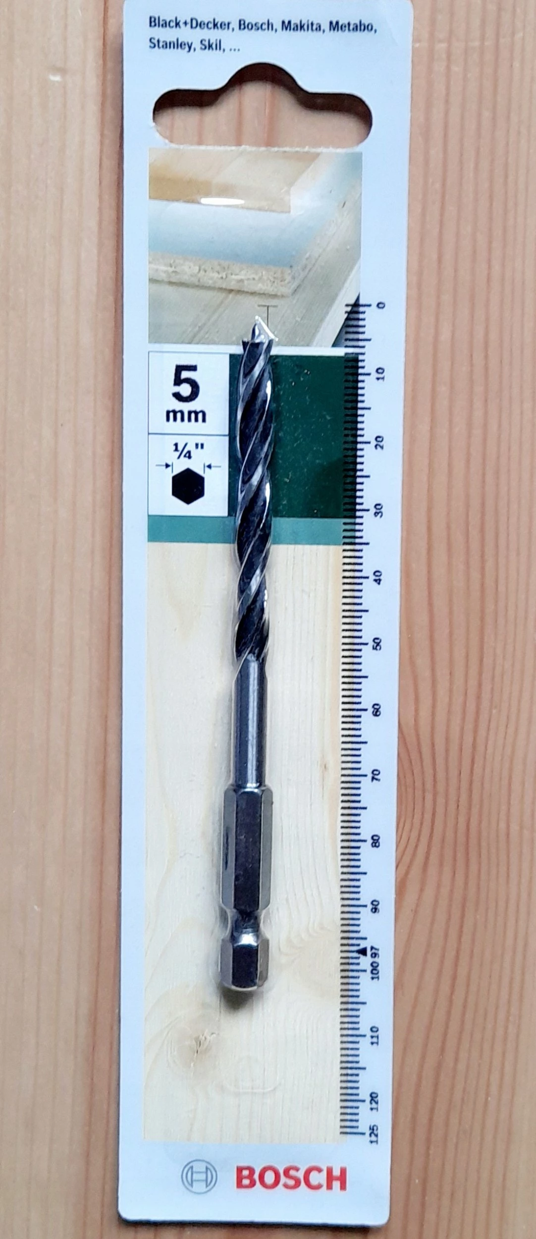 Matare spirale për dru Bosch DIY HSS-R HEX Ø5mm, 1/4" hex, 97mm, 1 copë