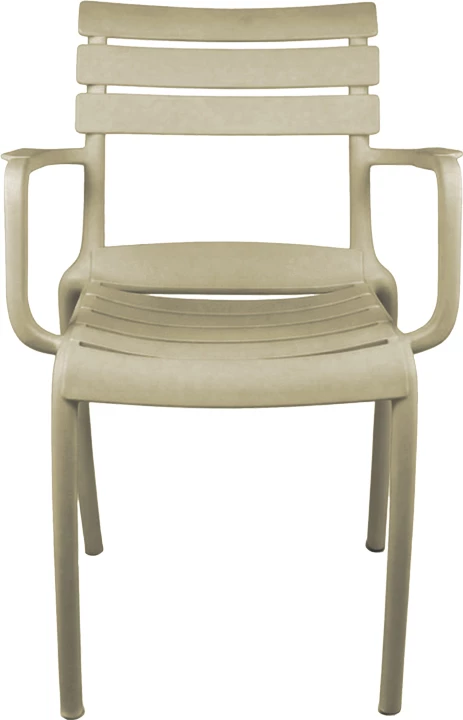 Karrige me krahë e grumbullueshme Almea, PP, ngjyrë kapuçino, 58x56x82cm