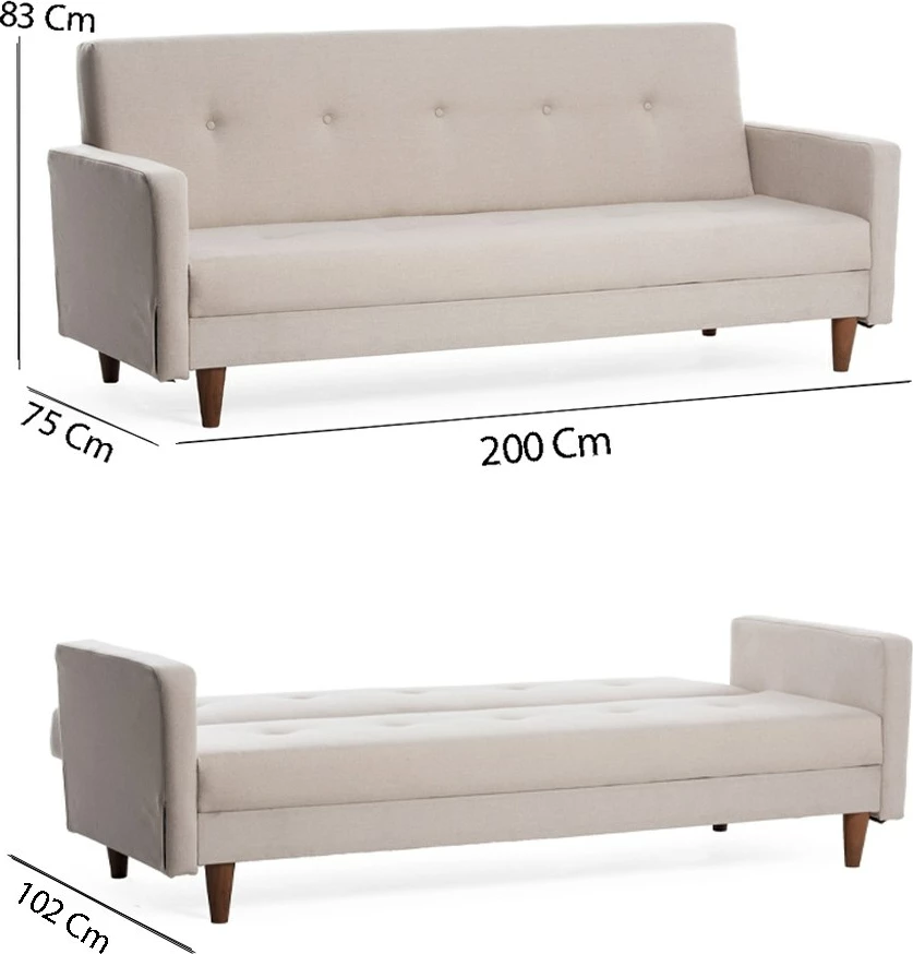 Divan-krevat treshe, krem, Hiko Atelier del Sofa