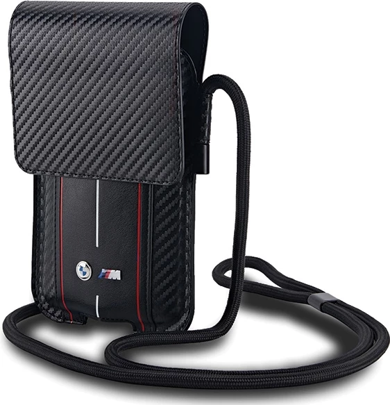 Mbështjellës BMW Carbon & Red Stripe për celular, i zi